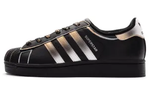 Adidas Originals SUPERSTAR Износостойкие и легкие низкие кроссовки для скейтбординга унисекс, черные, золотые