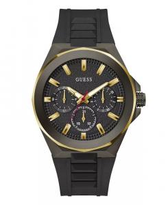 Мужские многофункциональные черные силиконовые часы 46 мм GUESS, черный