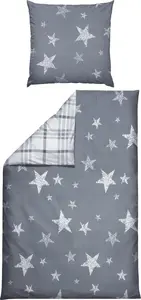 Двустороннее постельное белье серое 1x 155x200 см + 1x 80x80 см Erwin Müller