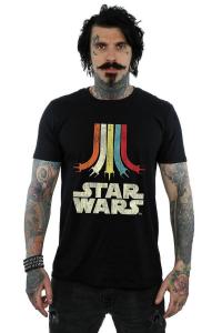 Радужная хлопковая футболка Star Wars, черный