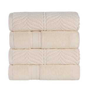 Набор банных полотенец SUPERIOR из 4 предметов, однотонный хлопок и жаккардовый шеврон с нулевой круткой, цвет Ivory