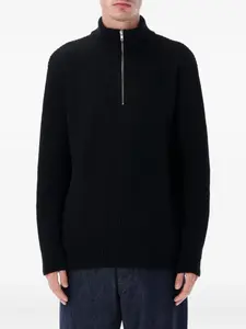 Рифленый свитер на молнии до середины Colorful Standard, черный