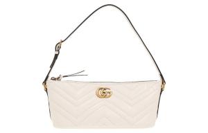 GUCCI Сумка GG Marmont кожаная женская белая через плечо