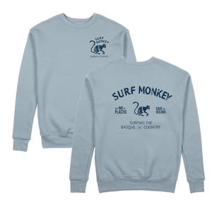 SURF MONKEY Толстовка с круглым вырезом Спасите океан (цвет морской волны)