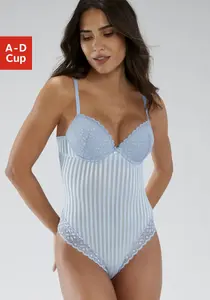 Боди S.Oliver "Амели", в модном полосатом образе, сексуальное нижнее белье, голубой