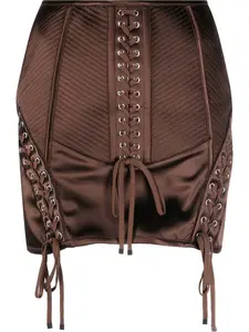 Юбка мини со шнуровкой DOLCE & GABBANA, коричневый
