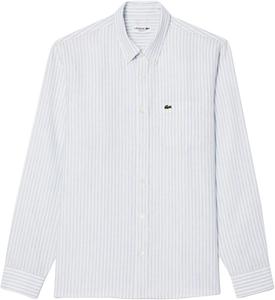 Lacoste мужская повседневная рубашка на пуговицах Regular Fit из льна, Overview/White