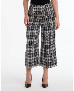 Женские брюки из букле с пуговицами, приталенного кроя Bebe, Black/ white alyssum