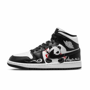 Jordan Air 1 износостойкие и легкие мид-топ винтажные баскетбольные кроссовки Women's Black