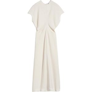 Totême драпированное платье макси с короткими рукавами TOTEME, кремовый