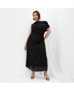 Платье-макси яркого цвета больших размеров CITY CHIC, Metallic black