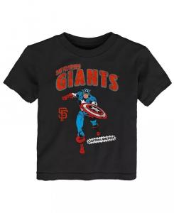 Черная футболка команды San Francisco Giants Team Captain America Marvel для мальчиков и девочек для малышей Outerstuff