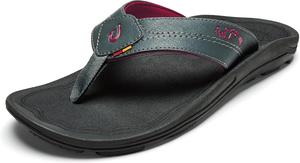 Мужские пляжные сандалии OLUKAI Kipi, водоотталкивающие шлепанцы, быстросохнущий материал и поддержка свода стопы, комфорт на весь день, Dk Shadow/Dk Shadow