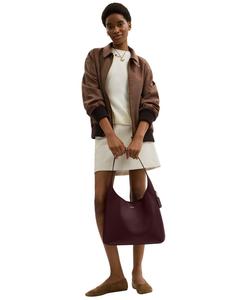 Большая кожаная сумка через плечо Brooklyn, размер 34 COACH, Brass/Merlot