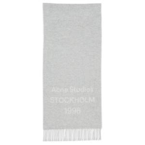 Жаккардовый шарф с бахромой и логотипом Acne Studios