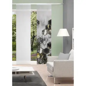 Сдвижная штора LAYON с панельной кареткой, 1 шт., цифровая печать LAYON Vision S, антрацит