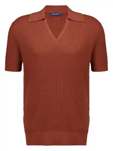 Футболка Joaquim с V-образным вырезом и рубчиком Frescobol Carioca, коричневый