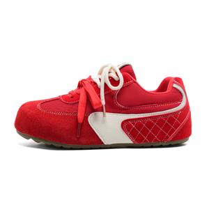 Paddington Bears Низкие кремовые пуховые кроссовки German Army Trainers Женские Красные, цвет Red