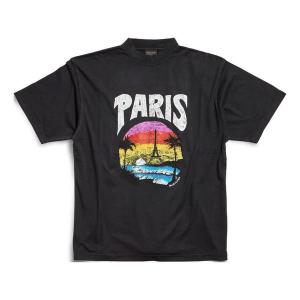 Футболка paris tropical t-shirt medium fit 'black' Balenciaga, черный