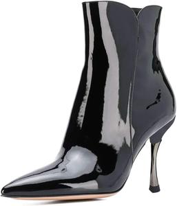 Женские элегантные ботильоны FSJ с V-образным вырезом, заостренным носком, тонким высоким каблуком и короткой длиной, с боковой молнией, вечерние туфли для женщин, размер 4-15 US