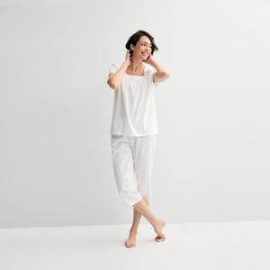 Комплект из хлопковой пижамы и штанов Petite Croft & Barrow, цвет white tiger