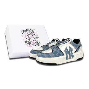 MLB Низкие скейтерские кроссовки Unisex Chunky Liner Non-slip Lightweight синий белый