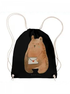 Спортивная сумка Mr & Mrs Panda Sportbeutel Bär Vermissen ohne Spruch, черный