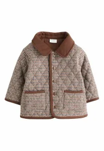 Легкая куртка со стеганым воротником стандартного кроя Next, Brown Heritage Check