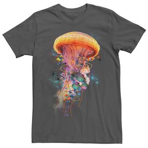 Мужская футболка с рисунком Electric Jellyfish World Fish Splatter Licensed Character, цвет Charcoal
