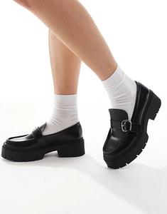 Массивные лоферы Hugo Red черного цвета