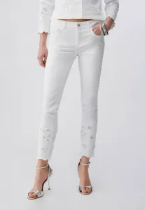 Узкие джинсы из габардина, облегающий крой Liu Jo, White