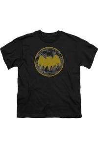 Футболка с принтом "Винтажный символ Бэтмена" для детей Gildan, черный