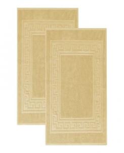 Хлопковый коврик для ванной с греческой каймой Key Infinity, набор из 2 шт Superior, бежевый