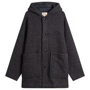 Автомобильное пальто с капюшоном Folk, темно-синий коричневый texture