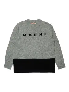 Футболка с логотипом Marni Kids, серый