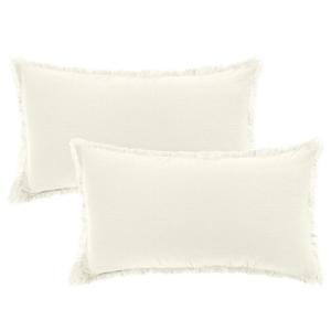 2 шт. Декоративная наволочка с отделкой кисточкой для загородного дома, дивана, дивана, декора кровати Unique Bargains, белый