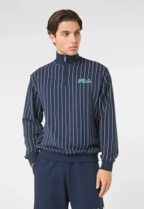 Свободная толстовка statuto в тонкую полоску с застежкой-молнией до середины груди Fila, Black Iris Egret Striped