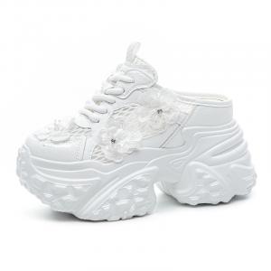 Женские сандалии с закрытым носком, противоскользящие Shoe cabinet floral language, White