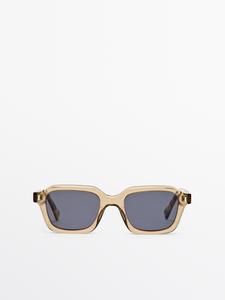 Прямоугольные солнцезащитные очки Massimo Dutti, горчичный