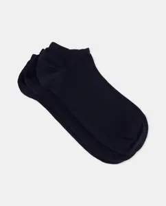 Набор из трех невидимых девичьих носков однотонного цвета Cotton Juice, тёмно-синий