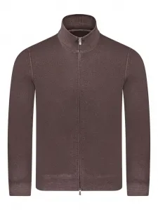 Шерстяной кардиган на молнии Gran Sasso, коричневый
