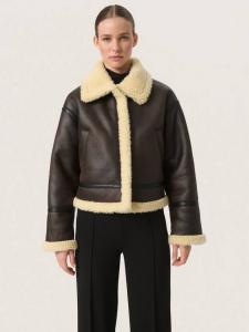 Авиаторская куртка из искусственной кожи elora Soaked In Luxury, коричневый