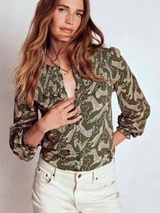 Топ Elsa Cheetahs с присборенной кокеткой Boden, Green