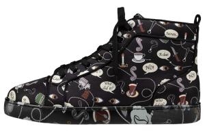 Christian Louboutin CL LUBOTING Louis High Top, стильные мужские кроссовки для скейтбординга, черные