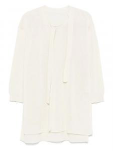 Свитер Issey Miyake с драпировкой и пуговицами, белый