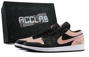 Jordan Баскетбольные кроссовки Air 1, износостойкие, винтажные, низкие, унисекс, черно-розовые