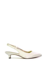 Сандалии на каблуке-рюмочке с заостренным носком 'Avalone' и ремешком на спине XY London, белый