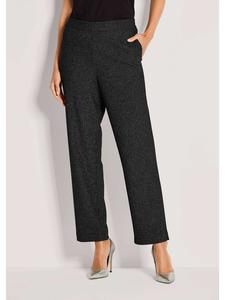 MADELEINE Брюки из эластичной ткани с блестящими вставками черно-серебристого цвета