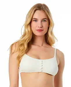 Женский текстурированный бикини-топ La Vie A La Mer с пуговицами спереди CeCe, слоновая кость/кремовый