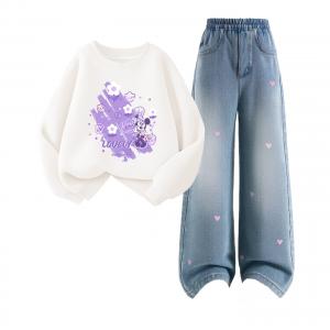 Детская повседневная спортивная одежда Disney, Di Bubble White+Solid Color Sea Salt Blue